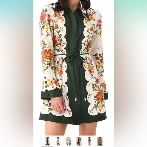Amazon Dresses & Skirts - Floral Button-Up Dress with Green Accents
